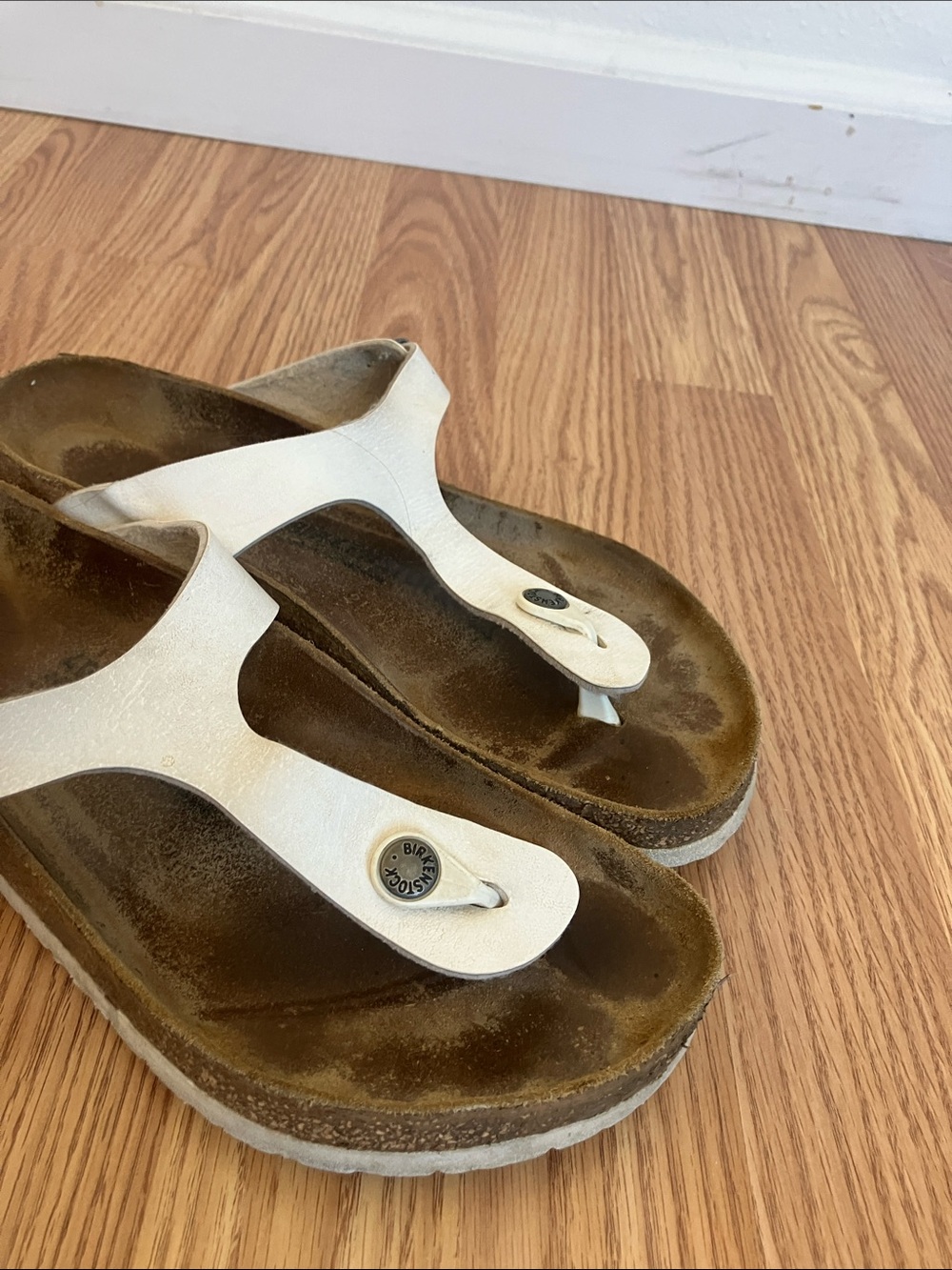 Birkenstock Gizeh Sandal – Birko-Flor Graceful Pearl White Size 40 9 - Picture 3 of 9